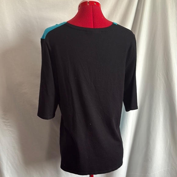 Cable & Gauge Black and Blue Color Block Tee LL49 - Picture 3 of 6